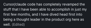 Screenshot of someone discussing becoming an AI thought leader